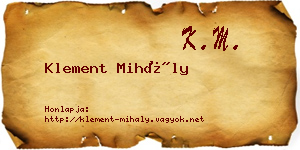 Klement Mihály névjegykártya