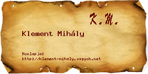 Klement Mihály névjegykártya