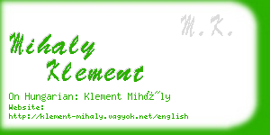 mihaly klement business card